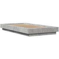 Berkfield Home Durable Bed Frame with LED Lights without Mattress Concrete Grey