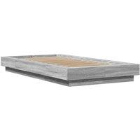 Berkfield Home Durable Bed Frame with LED Lights without Mattress Grey Sonoma 75