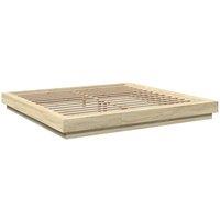 Berkfield Home Durable Bed Frame with LED Lights without Mattress Sonoma Oak 180 in Light Tan | Size: Super King