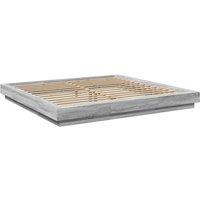 Berkfield Home Durable Bed Frame with LED Lights without Mattress Grey Sonoma 18 | Size: Super King