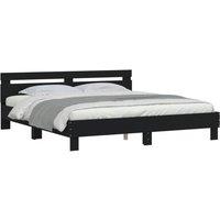 Berkfield Home Durable Bed Frame with LED without Mattress Black 180x200 cm Supe | Size: Super King