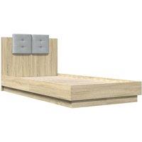 Berkfield Home Durable Bed Frame with LED without Mattress Sonoma Oak 90x190 cm in Brown | Size: Single