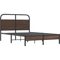 Berkfield Home Elegant Bed Frame without Mattress 140x190 cm Brown Oak Engineere