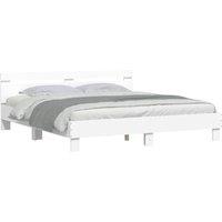 Berkfield Home Durable Bed Frame with LED without Mattress White 180x200 cm Supe | Size: Super King