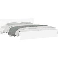 Berkfield Home Durable Bed Frame with LED without Mattress White 180x200 cm Supe | Size: Super King