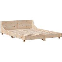 Berkfield Home Modern Bed Frame without Mattress 120x190 cm Small Double Solid W in Natural