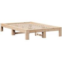 Berkfield Home Durable Bed Frame without Mattress 120x190 cm Small Double Solid in Light Tan