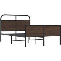 Berkfield Home Elegant Bed Frame without Mattress 120x190 cm Brown Oak Engineere