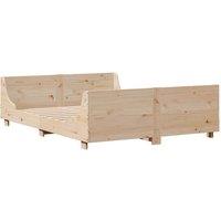 Berkfield Home Beautiful Bed Frame without Mattress 150x200 cm King Size Solid W in Natural