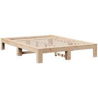 Berkfield Home Durable Bed Frame without Mattress 150x200 cm King Size Solid Woo in Natural