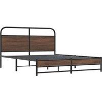 Berkfield Home Elegant Bed Frame without Mattress 150x200 cm Brown Oak Engineere
