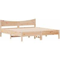 Berkfield Home Beautiful Bed Frame without Mattress 180x200 cm Super King Solid in Light Tan
