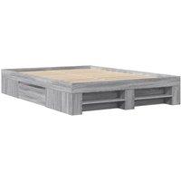 Berkfield Home Durable Bed Frame without Mattress Grey Sonoma 140x190 cm Enginee