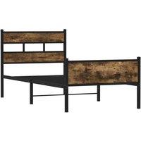 Berkfield Home Elegant Bed Frame without Mattress Smoked Oak 100x190 cm Engineer in Brown