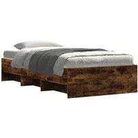 Berkfield Home Durable Bed Frame without Mattress Smoked Oak 100x200 cm Engineer in Brown