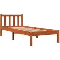 Berkfield Home Beautiful Bed Frame without Mattress Wax Brown 100x200 cm Solid W