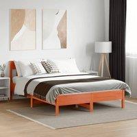 Berkfield Home Beautiful Bed Frame Frame Wax Brown 120x190 cm Small Double Solid