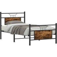 Berkfield Home Durable Bed Frame without Mattress Smoked Oak 80x200 cm Engineere in Brown
