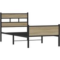 Berkfield Home Elegant Bed Frame without Mattress Sonoma Oak 90x190 cm Single En in Brown