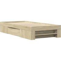 Berkfield Home Durable Bed Frame without Mattress Sonoma Oak 90x200 cm Engineere in Light Tan