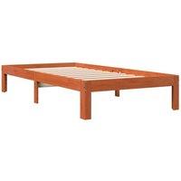 Berkfield Home Beautiful Bed Frame without Mattress Wax Brown 100x200 cm Solid W