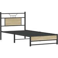 Berkfield Home Decorative Bed Frame without Mattress Sonoma Oak 90x190 cm Single in Brown