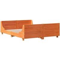 Berkfield Home Beautiful Bed Frame without Mattress Wax Brown 140x200 cm Solid W
