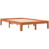 Berkfield Home Beautiful Bed Frame without Mattress Wax Brown 140x200 cm Solid W