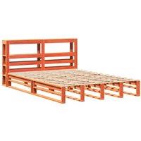 Berkfield Home Decorative Bed Frame without Mattress Wax Brown 120x200 cm Solid | Size: Small Double