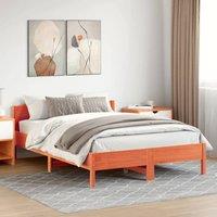 Berkfield Home Beautiful Bed Frame without Mattress Wax Brown 140x200 cm Solid W