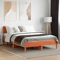 Berkfield Home Beautiful Bed Frame Frame Wax Brown 120x190 cm Small Double Solid