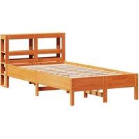 Berkfield Home Decorative Bed Frame Frame Wax Brown 120x190 cm Small Double Soli