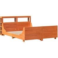 Berkfield Home Sleek Bed Frame without Mattress Wax Brown 135x190 cm Double Soli