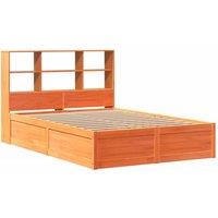 Berkfield Home Beautiful Bed Frame Frame Wax Brown 150x200 cm King Size Solid Wo