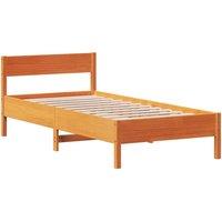 Berkfield Home Beautiful Bed Frame Frame Wax Brown 75x190 cm Small Single Solid