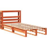 Berkfield Home Decorative Bed Frame Frame Wax Brown 75x190 cm Small Single Solid