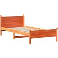 Berkfield Home Decorative Bed Frame Frame Wax Brown 75x190 cm Small Single Solid