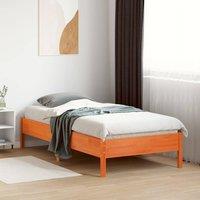 Berkfield Home Beautiful Bed Frame Frame Wax Brown 75x190 cm Small Single Solid