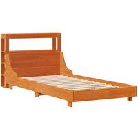 Berkfield Home Decorative Bed Frame Frame Wax Brown 75x190 cm Small Single Solid