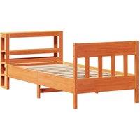 Berkfield Home Decorative Bed Frame Frame Wax Brown 75x190 cm Small Single Solid