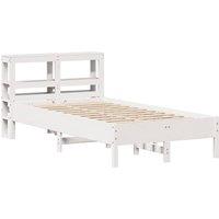 Berkfield Home Decorative Bed Frame Frame White 120x190 cm Small Double Solid Wo