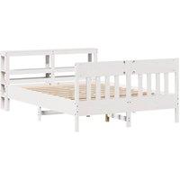 Berkfield Home Decorative Bed Frame Frame White 120x190 cm Small Double Solid Wo