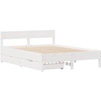 Berkfield Home Full Bed Frame without Mattress White 150x200 cm King Size Solid