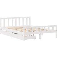 Berkfield Home Full Bed Frame without Mattress White 150x200 cm King Size Solid