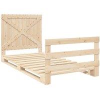 Berkfield Home Beautiful Bed Frame without Mattress with Headboard 100x200 cm So in Natural