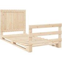 Berkfield Home Beautiful Bed Frame without Mattress with Headboard 100x200 cm So in Natural