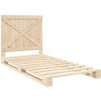 Berkfield Home Beautiful Bed Frame without Mattress with Headboard 100x200 cm So in Natural