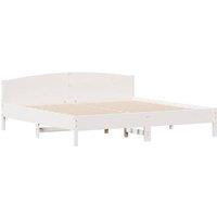 Berkfield Home Beautiful Bed Frame without Mattress White 180x200 cm Super King