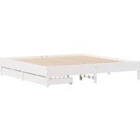 Berkfield Home Full Bed Frame without Mattress White 180x200 cm Super King Solid