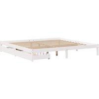 Berkfield Home Full Bed Frame without Mattress White 180x200 cm Super King Solid